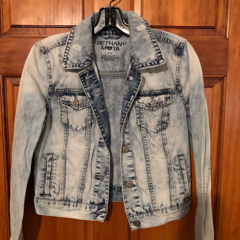 Bethany Mota distressed jean jacket